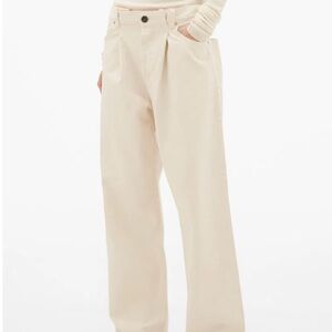 Cream Wide-Leg Trousers
